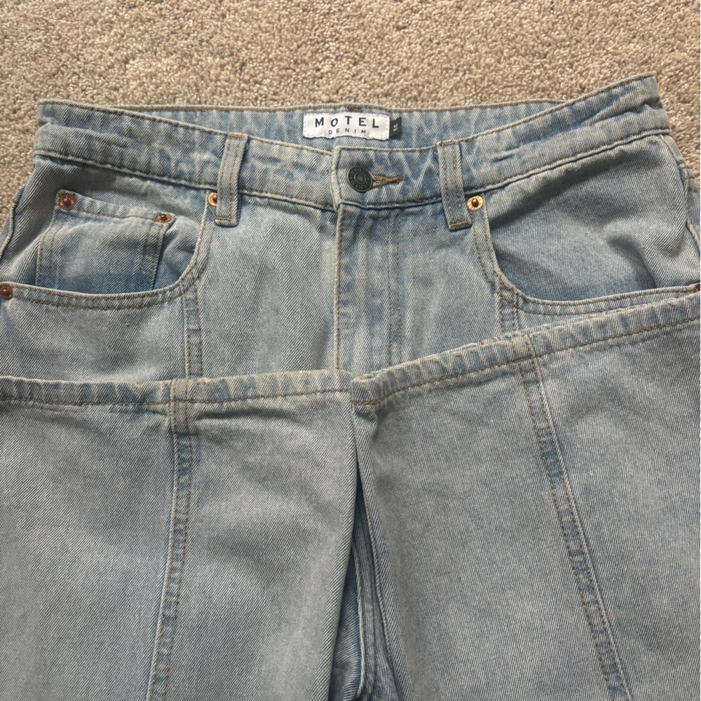 Motel Rocks Women's Light Blue Relaxed Jeans ~ High Rise